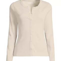 Women's Long Sleeve Micro Rib Button Through Cardigan