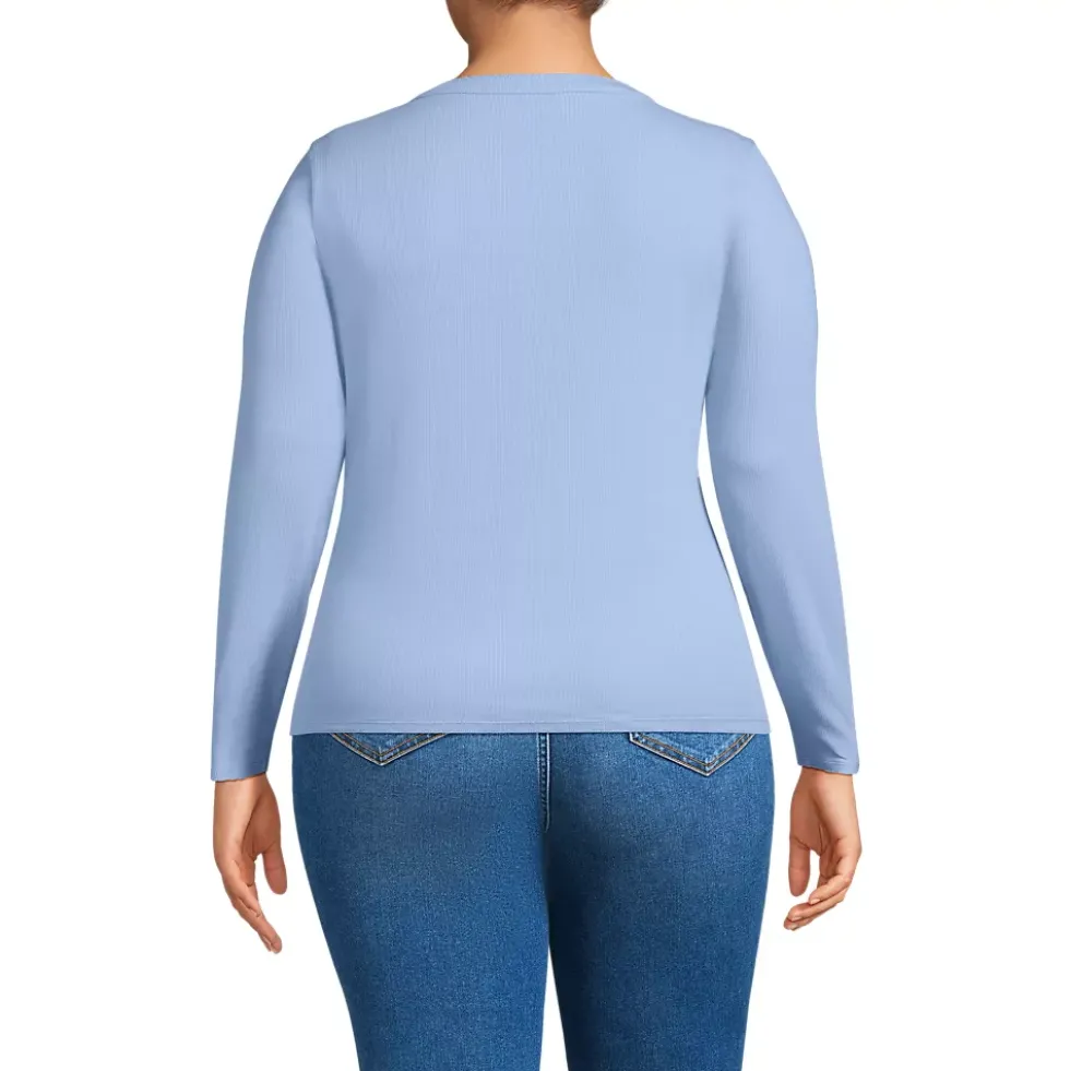 Women's Long Sleeve Micro Rib Button Through Cardigan