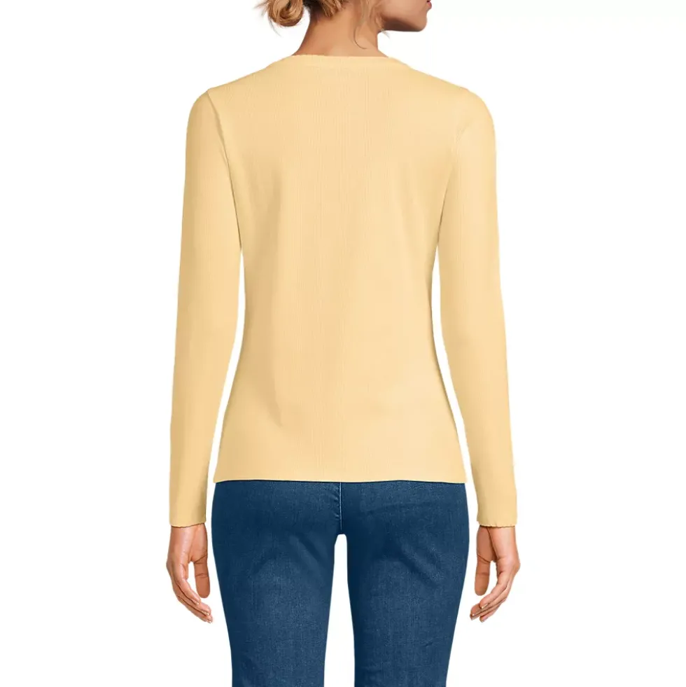 Women's Long Sleeve Micro Rib Button Through Cardigan
