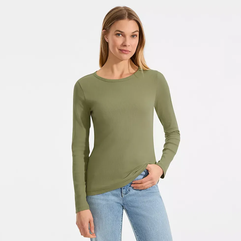 Women's Long Sleeve Micro Rib T-Shirt