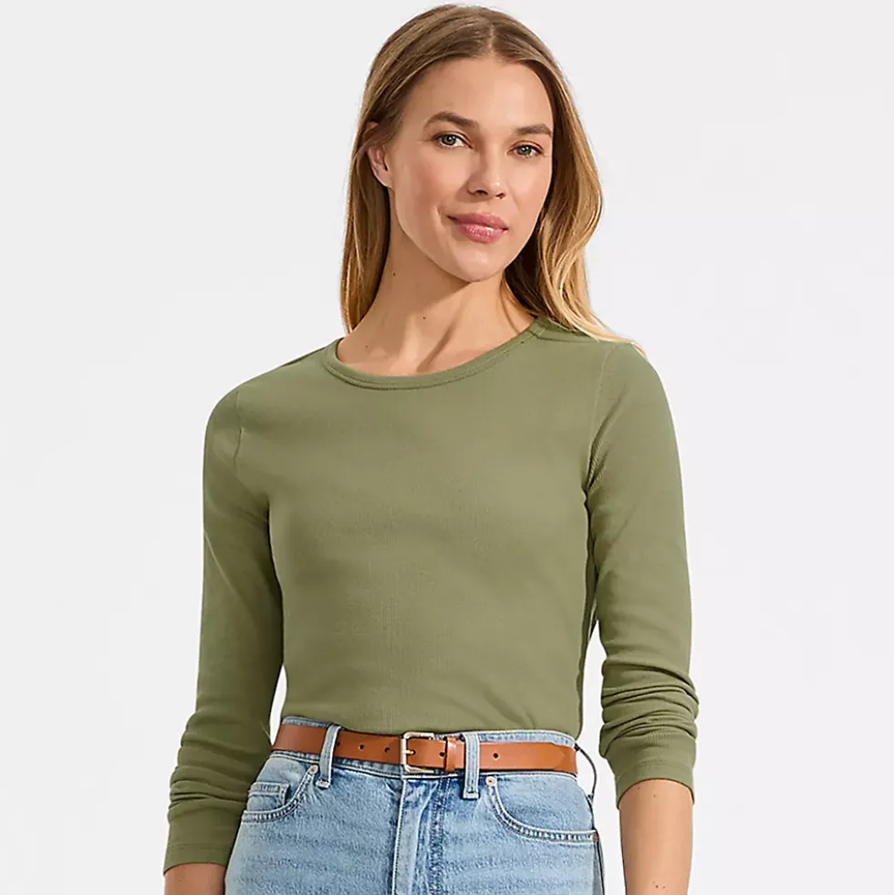 Women's Long Sleeve Micro Rib T-Shirt