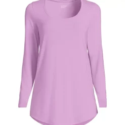 Women's Long Sleeve Power Performance Scoop Neck Curved Hem Tunic Tee