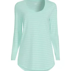 Women's Long Sleeve Power Performance Scoop Neck Curved Hem Tunic Tee