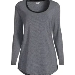Women's Long Sleeve Power Performance Scoop Neck Curved Hem Tunic Tee