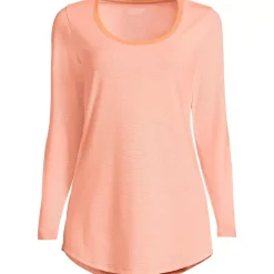 Women's Long Sleeve Power Performance Scoop Neck Curved Hem Tunic Tee