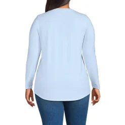 Women's Long Sleeve Power Performance Scoop Neck Curved Hem Tunic Tee