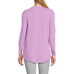Women's Long Sleeve Power Performance Scoop Neck Curved Hem Tunic Tee