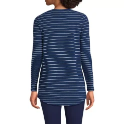 Women's Long Sleeve Power Performance Scoop Neck Curved Hem Tunic Tee