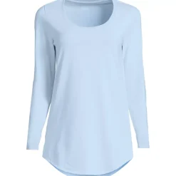 Women's Long Sleeve Power Performance Scoop Neck Curved Hem Tunic Tee