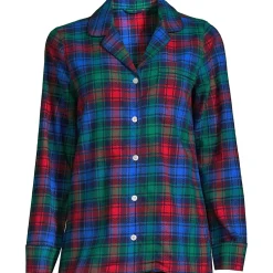 Women's Long Sleeve Print Flannel Pajama Top