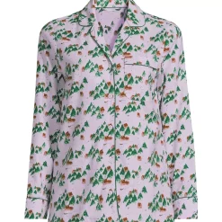 Women's Long Sleeve Print Flannel Pajama Top