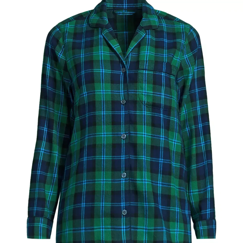 Women's Long Sleeve Print Flannel Pajama Top