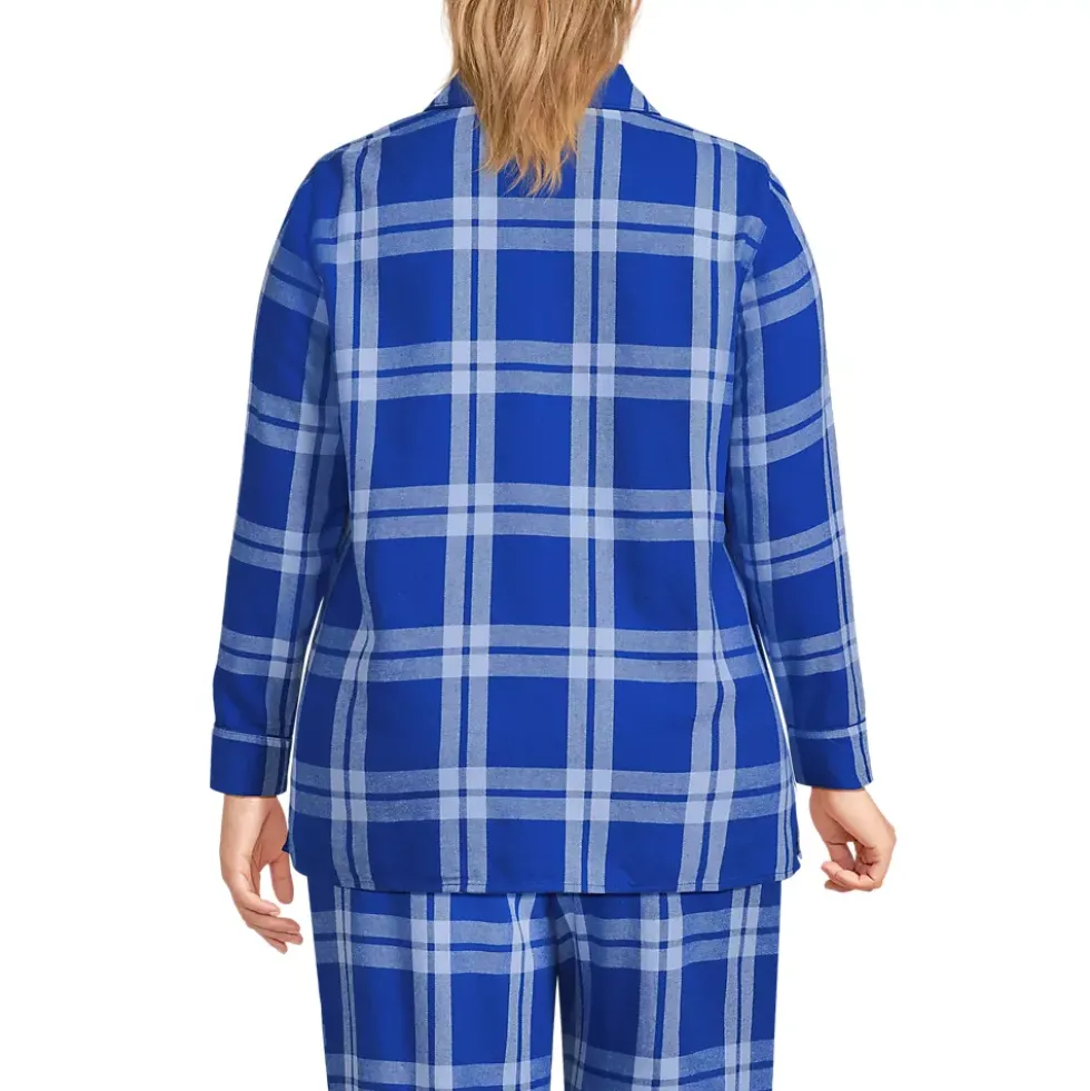Women's Long Sleeve Print Flannel Pajama Top