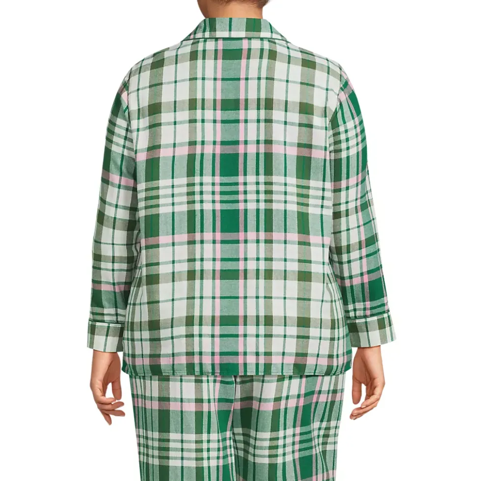 Women's Long Sleeve Print Flannel Pajama Top
