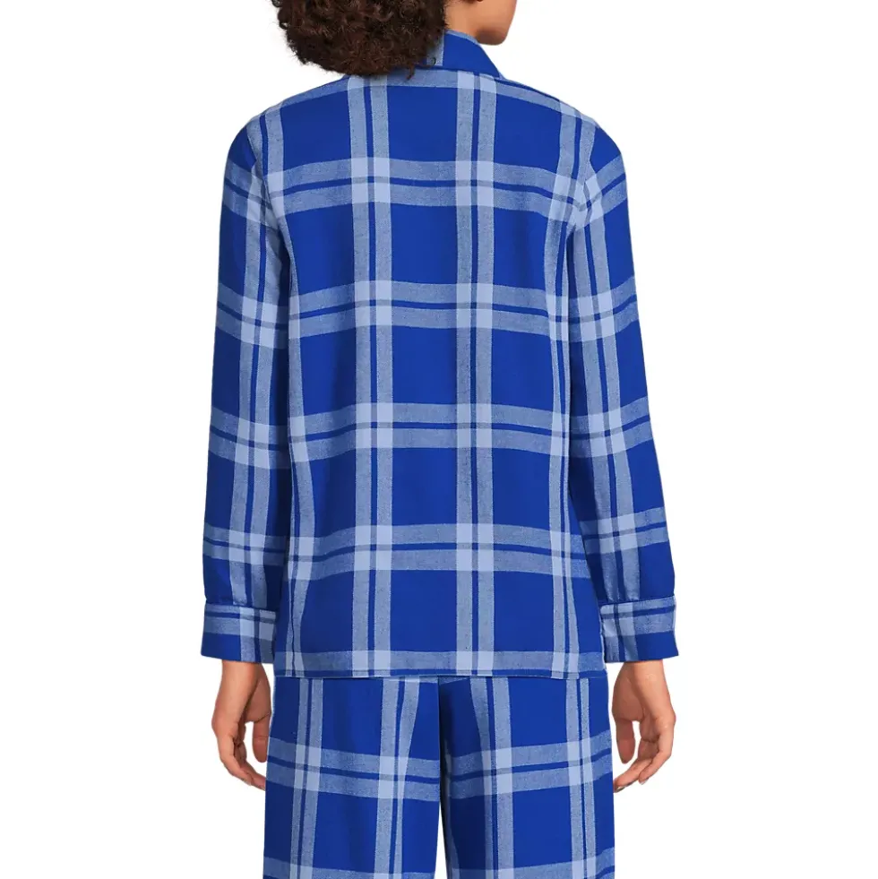 Women's Long Sleeve Print Flannel Pajama Top