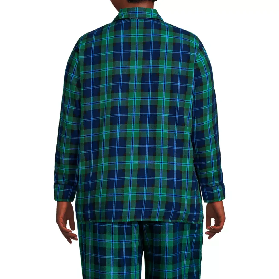 Women's Long Sleeve Print Flannel Pajama Top