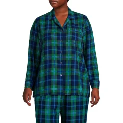 Women's Long Sleeve Print Flannel Pajama Top