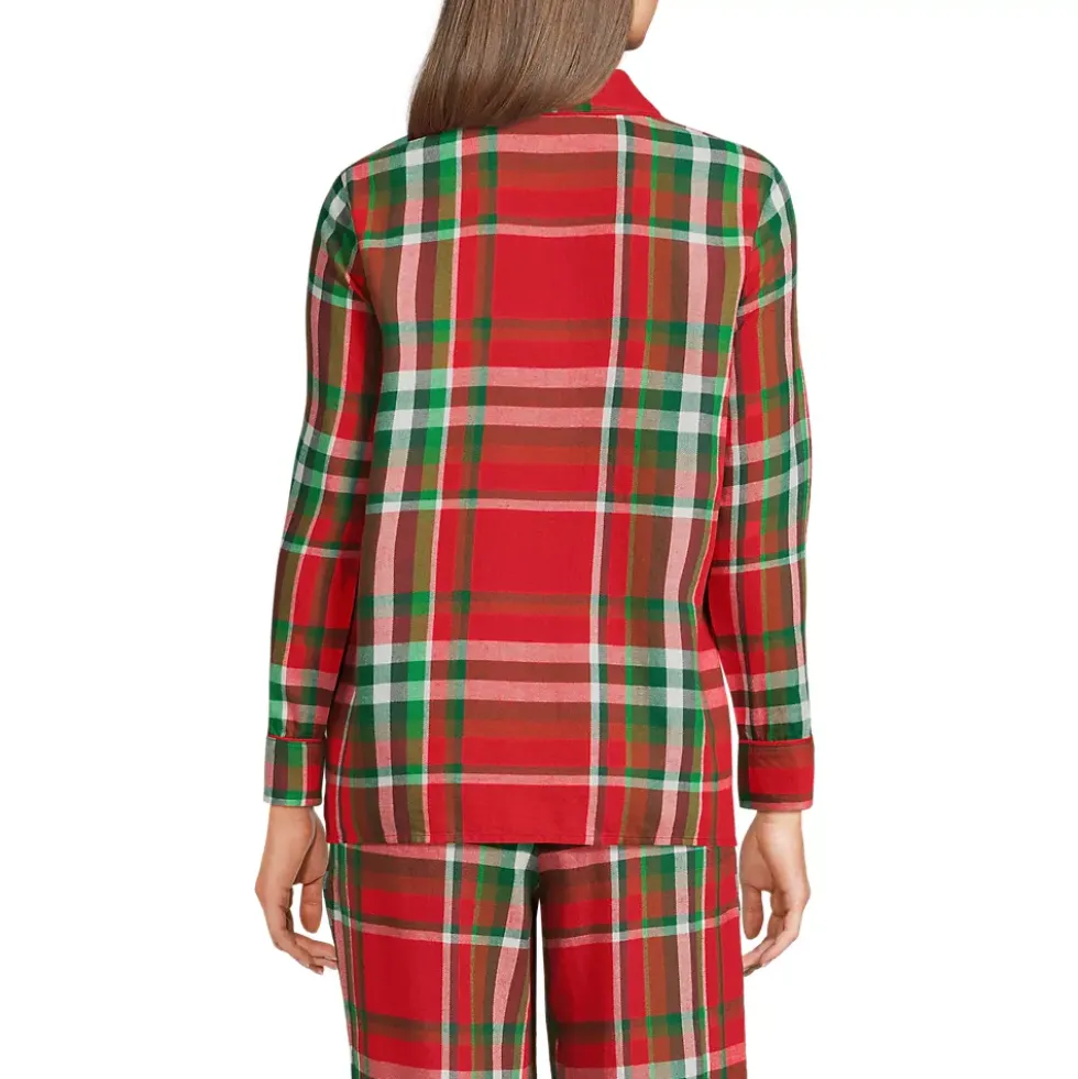 Women's Long Sleeve Print Flannel Pajama Top