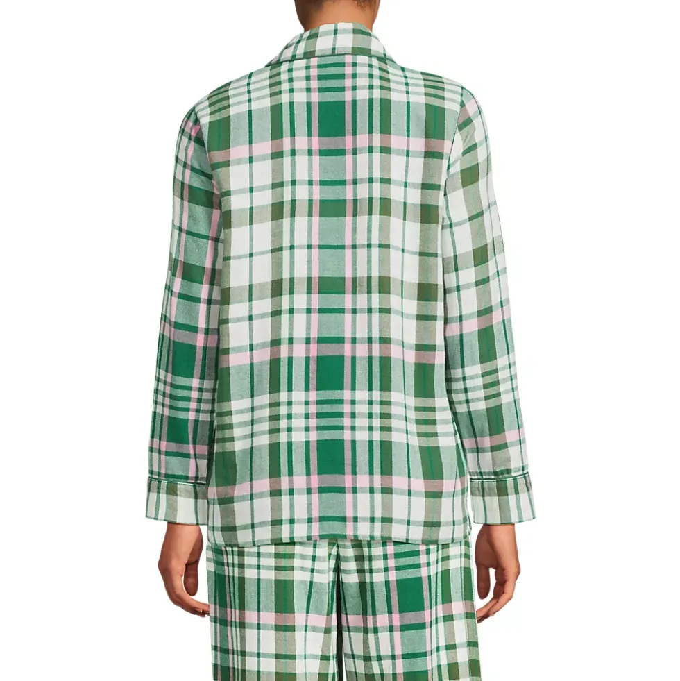 Women's Long Sleeve Print Flannel Pajama Top