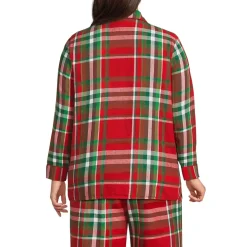 Women's Long Sleeve Print Flannel Pajama Top