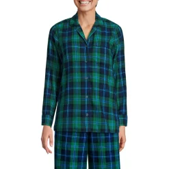 Women's Long Sleeve Print Flannel Pajama Top