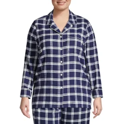 Women's Long Sleeve Print Flannel Pajama Top