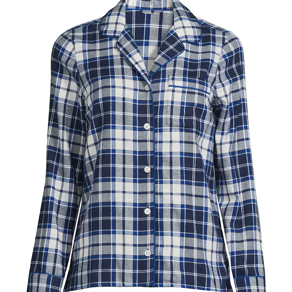 Women's Long Sleeve Print Flannel Pajama Top