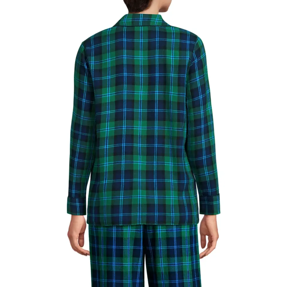 Women's Long Sleeve Print Flannel Pajama Top