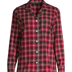Women's Long Sleeve Print Flannel Pajama Top