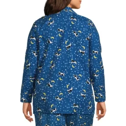 Women's Long Sleeve Print Flannel Pajama Top