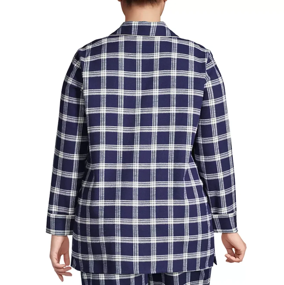Women's Long Sleeve Print Flannel Pajama Top