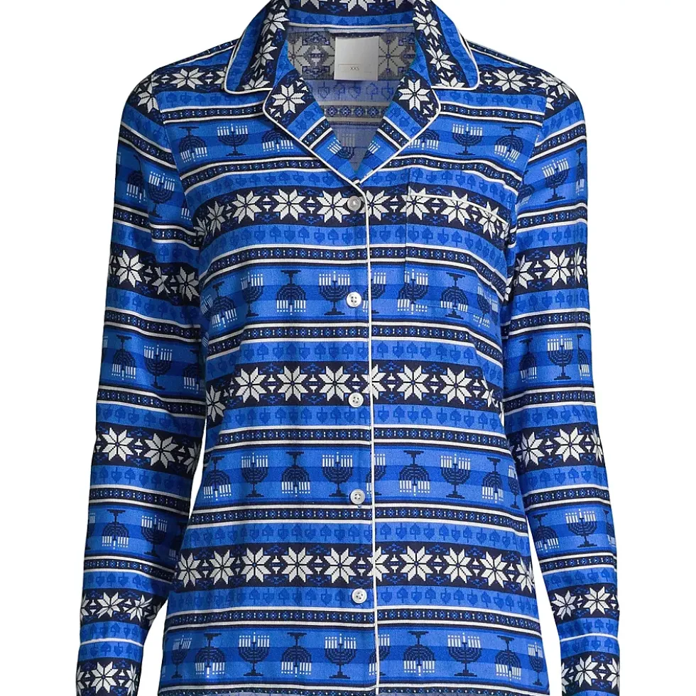 Women's Long Sleeve Print Flannel Pajama Top
