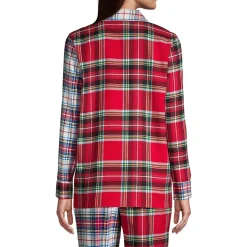 Women's Long Sleeve Print Flannel Pajama Top