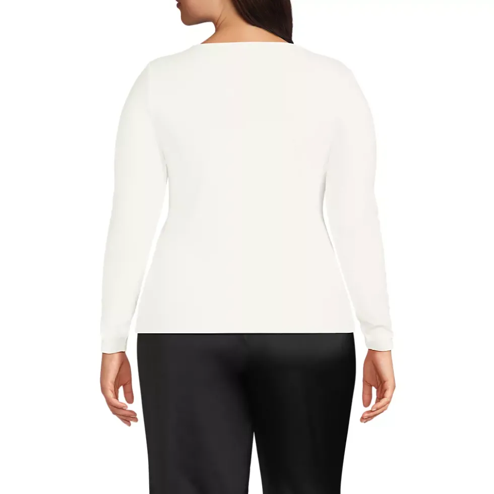 Women's Long Sleeve Rib Square Neck Tee