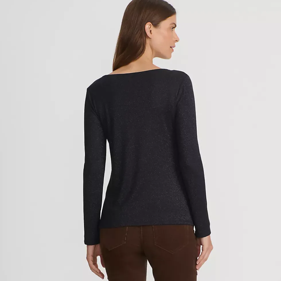 Women's Long Sleeve Rib Square Neck Tee