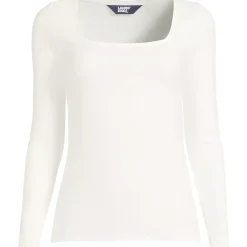 Women's Long Sleeve Rib Square Neck Tee