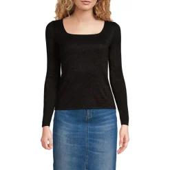Women's Long Sleeve Rib Square Neck Tee