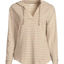 Women's Long Sleeve Slub Hooded Popover