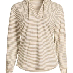 Women's Long Sleeve Slub Hooded Popover