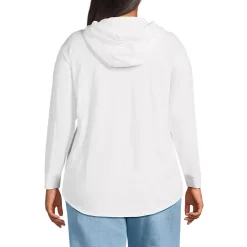 Women's Long Sleeve Slub Hooded Popover