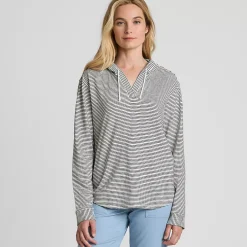 Women's Long Sleeve Slub Hooded Popover