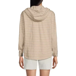 Women's Long Sleeve Slub Hooded Popover