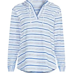 Women's Long Sleeve Slub Hooded Popover