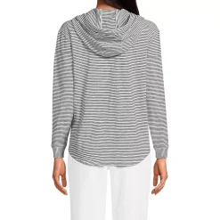 Women's Long Sleeve Slub Hooded Popover