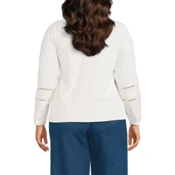 Women's Long Sleeve Slub Pintuck Top