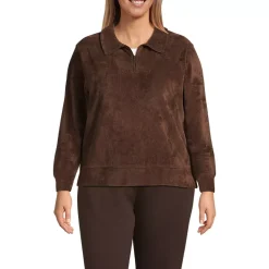 Women's Long Sleeve Sport Cord Quarter Zip Pullover