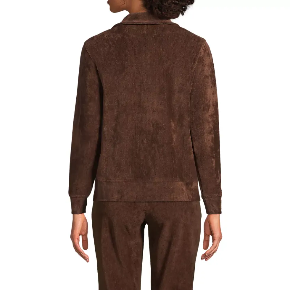 Women's Long Sleeve Sport Cord Quarter Zip Pullover