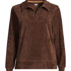 Women's Long Sleeve Sport Cord Quarter Zip Pullover