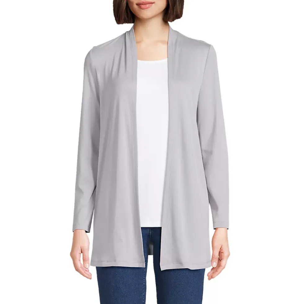 Women's Long Sleeve Supima Micro Modal Open Cardigan Tunic