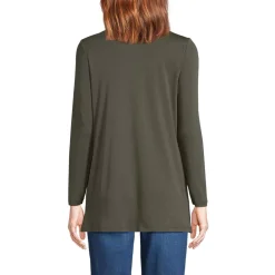Women's Long Sleeve Supima Micro Modal Open Cardigan Tunic